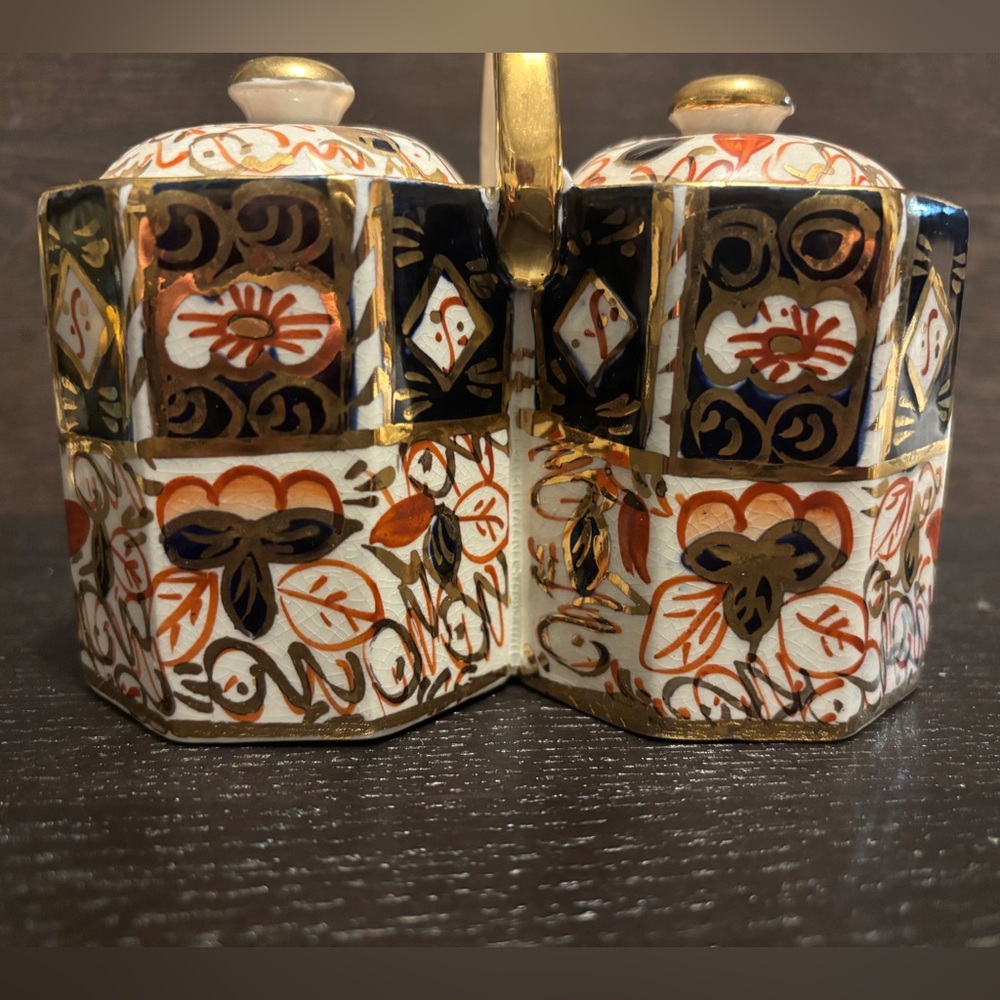 Imari Covered Jars(tea & sugar)- Rare -English Porcelain